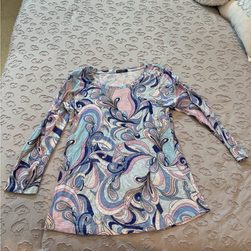 David Cline Multicolor Paisley Long Sleeve Top